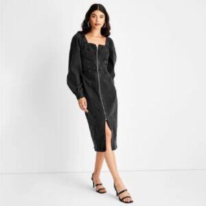 Future Collective Black Denim Dress
